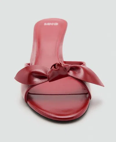 Mango Bow Heel Sandals Red In Red