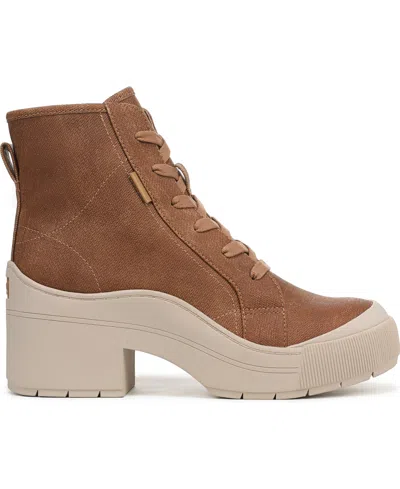 Dr. Scholl's Women's Time Off Up Lace Up Platfform Boots In Brown