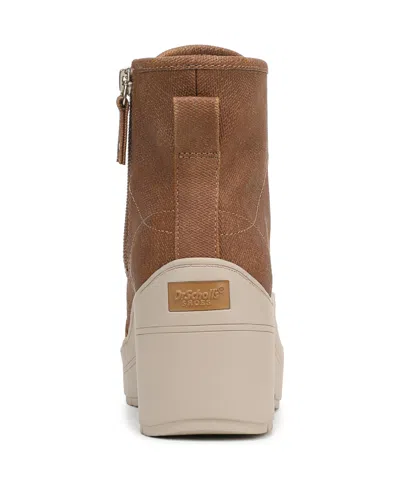 Dr. Scholl's Women's Time Off Up Lace Up Platfform Boots In Brown