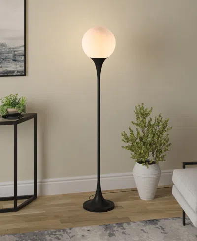 Hudson & Canal Mahdi 70" Metal Torchiere Floor Lamp With Glass Shade