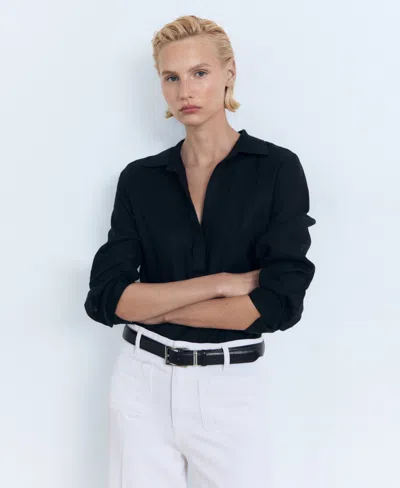 Mango Women's High-rise Wide Leg Jeans In White