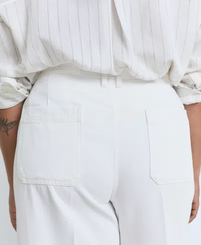 Mango Women's High-rise Wide Leg Jeans In White