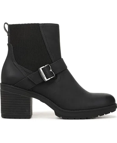 Dr. Scholl's Women's Parker Block Heel Lug Sole Zip Short Boots In Black