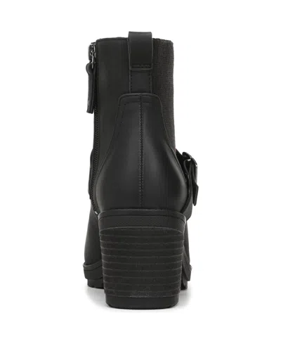 Dr. Scholl's Women's Parker Block Heel Lug Sole Zip Short Boots In Black