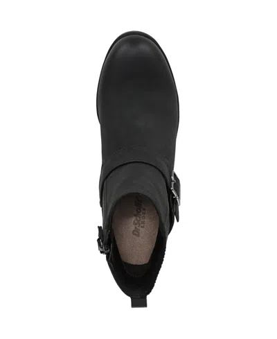 Dr. Scholl's Women's Parker Block Heel Lug Sole Zip Short Boots In Black