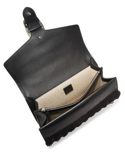 Gucci Dionysus Medium Embroidered Leather Shoulder Bag In Black