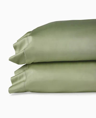 Sferra Fiona Sateen Cotton Pillowcase, Standard In Green