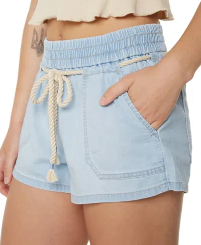 Roxy Juniors' Paddle On Pull-on Denim Shorts In Blue