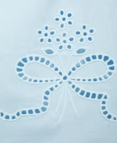 Mango Embroidered Crop Top Sky Blue In Blue