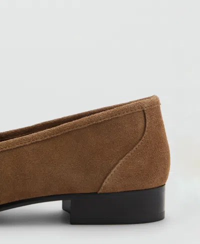 Mango Women's Buckle Suede Moccasins In Brown