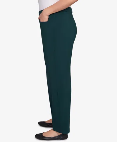 Alfred Dunner Plus Size Classic Allure Fitted Stretch Short Length Pants In Green