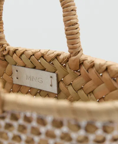 Mango Mini Sequin Basket Tote In Sand