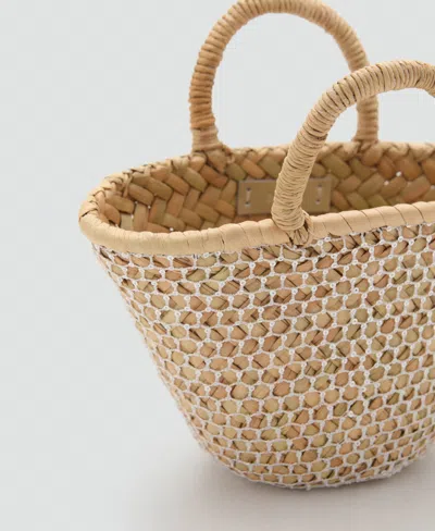 Mango Mini Sequin Basket Tote In Sand