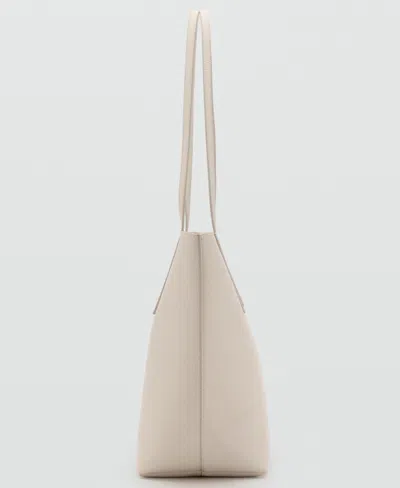 Mango Shopper Bag With Double Handle Off White In White