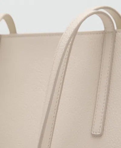 Mango Shopper Bag With Double Handle Off White In White