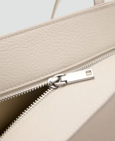 Mango Shopper Bag With Double Handle Off White In White