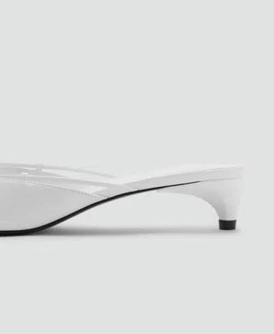 Mango Women's Bow Detail Kitten Shoes In White