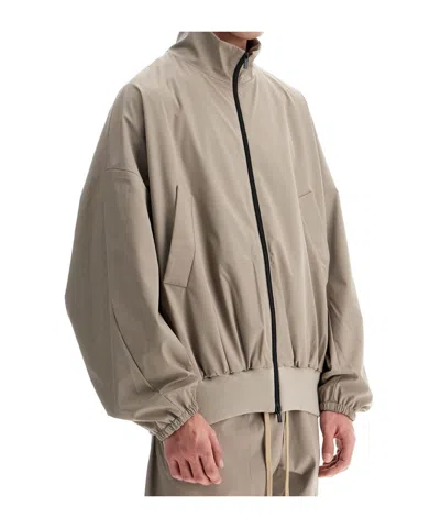 Fear Of God High Neck Vented Track Jacket In Neutral