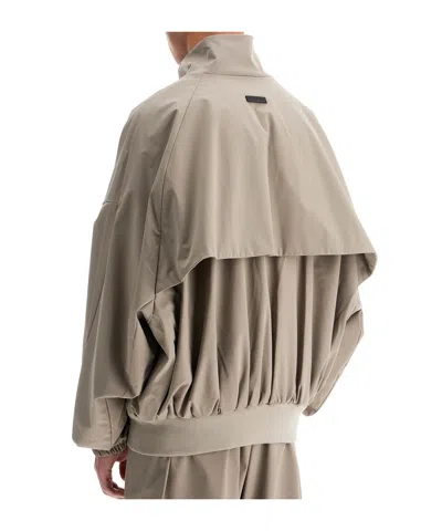 Fear Of God High Neck Vented Track Jacket In Neutral