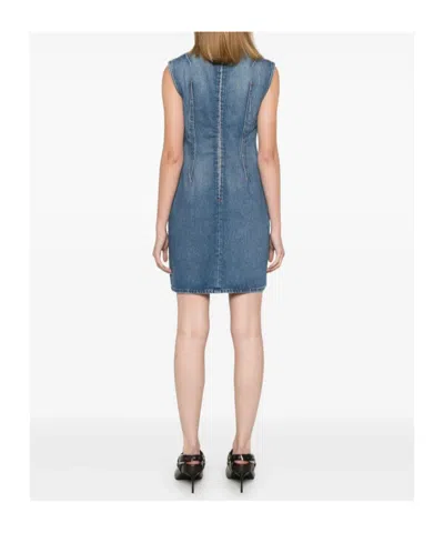 Stella Mccartney Sleeveless Mini Denim Dress In Blue
