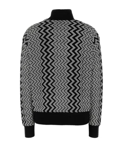 Missoni Embroidered Wool Blend Sweater In Black