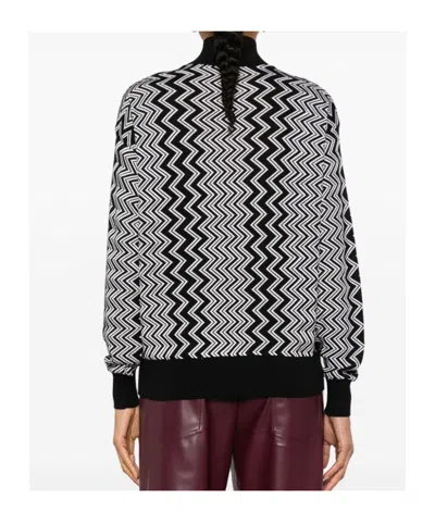 Missoni Embroidered Wool Blend Sweater In Black