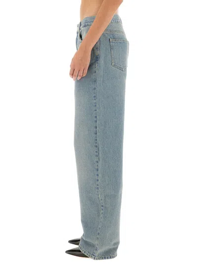 Moschino Relaxed Wide-leg Denim Pants In Black