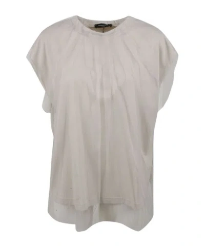 Fabiana Filippi Layered Shirt With Sheer Outer Layer In Gray