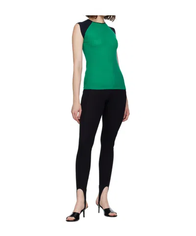 Baserange Gene Raglan-sleeve Ribbed Tank Top In Green