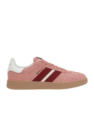 Bally Bocage Stripe Suede Sneakers In Pink