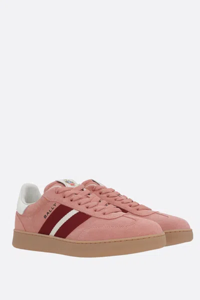 Bally Bocage Stripe Suede Sneakers In Pink