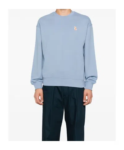 Maison Kitsuné Fox Head-patch Sweatshirt In Blue