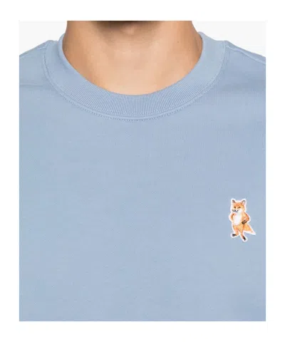 Maison Kitsuné Fox Head-patch Sweatshirt In Blue