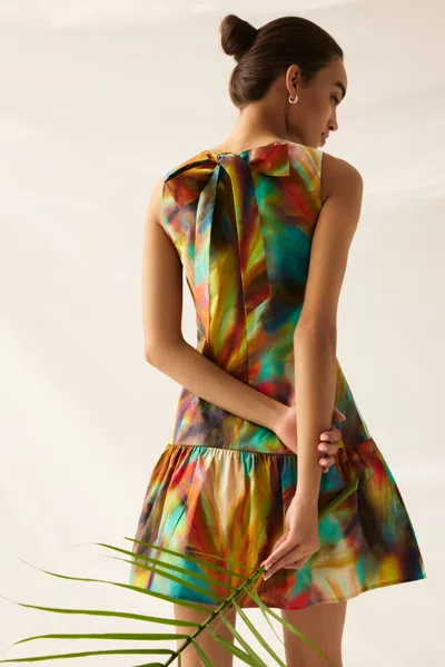 Marie Oliver Marilyn Abstract-print Tiered Mini Dress In Multi