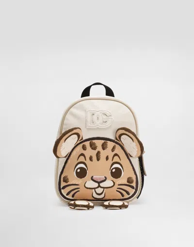 Dolce & Gabbana Printed Backpack With Dg Patch In White