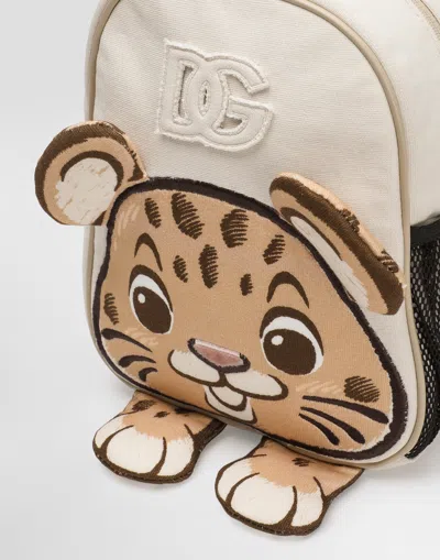 Dolce & Gabbana Printed Backpack With Dg Patch In White