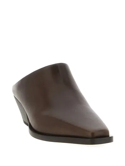 Brunello Cucinelli 'precious Heels' Sabots In Brown