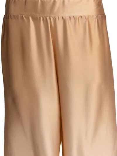 Sleep No More Beige Silk Trousers With Ombre Effect In Gold