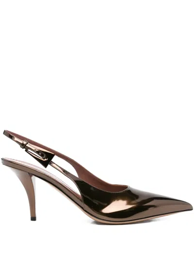 Paris Texas Jessica Patent Leather Slingback Pumps In Brown