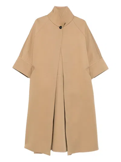 Darkpark Nat Short-sleeve Button Coat In Brown