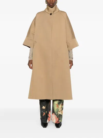 Darkpark Nat Short-sleeve Button Coat In Brown