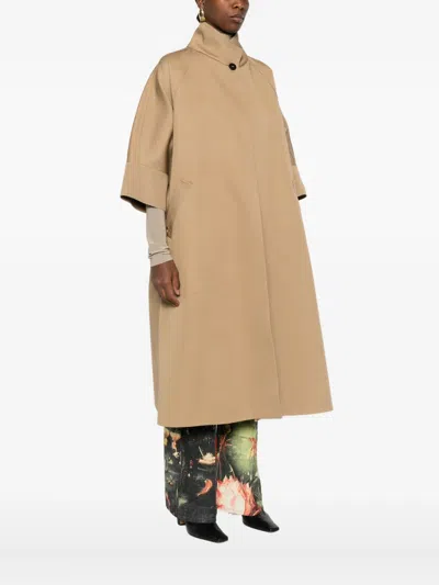 Darkpark Nat Short-sleeve Button Coat In Brown