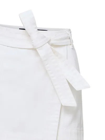 Veronica Beard Agee Belted Wrap Skort In White In White