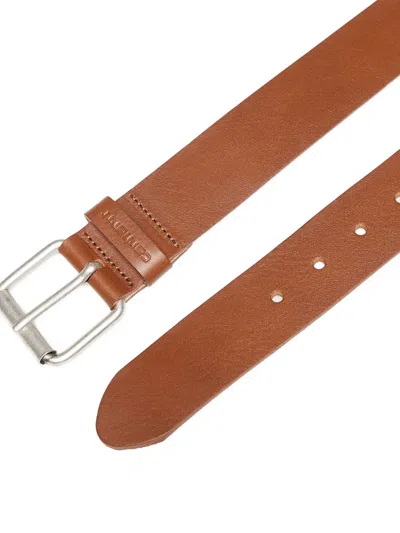 Carhartt Script Leather Belt In Brown