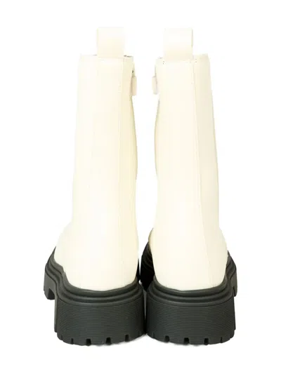 Calvin Klein Elastic-panel Chunky-sole Boots In White