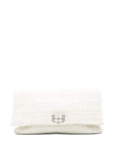 Pre-owned Miu Miu 2000s Quilted Clasp Bag In White