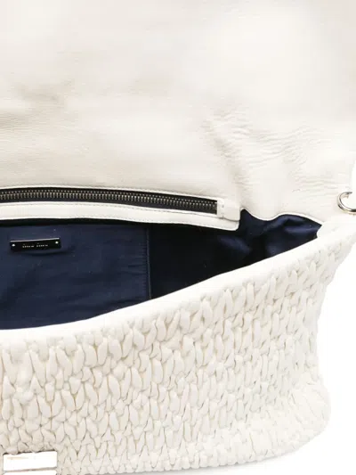 Pre-owned Miu Miu 2000s Quilted Clasp Bag In White