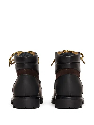 Scarosso Leather Suede Lace-up Boots In Brown