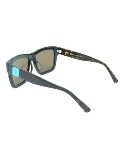 Mcm Logo-plaque Square-frame Sunglasses In Brown