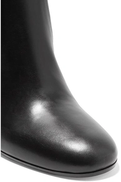 Shop Gianvito Rossi 85 Leather Knee Boots In Black